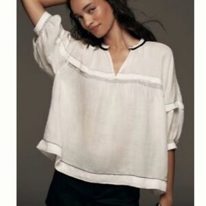 Maeve Stitched Blouse in Cream